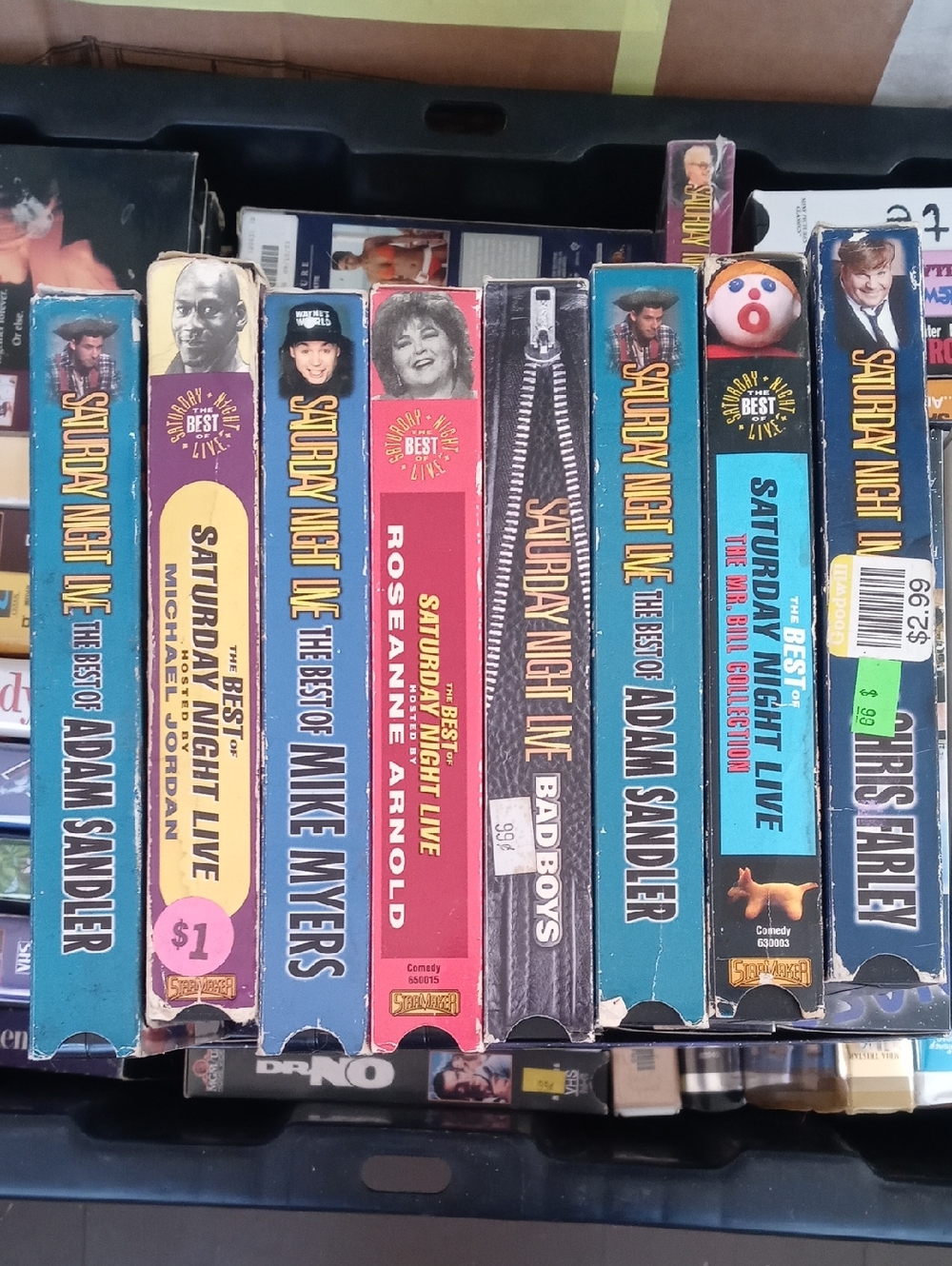Saturday Night Live VHS Tape Collection - Multi-Color Cassette Spines